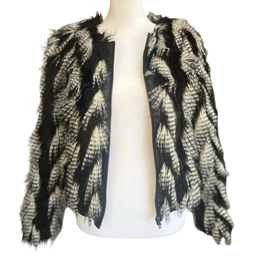 Leith faux fur jacket size xs